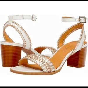 Jack Rogers Tinsley block heel 7.5 white gold